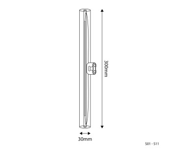 Bombilla Led Lineal 300 Porcelana S14d 6W 470Lm 2700K regulable