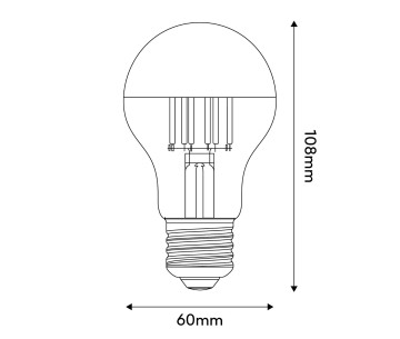 Bombilla LED gota A60 Cupola Dorada E27 7W 650Lm 2700K Regulable