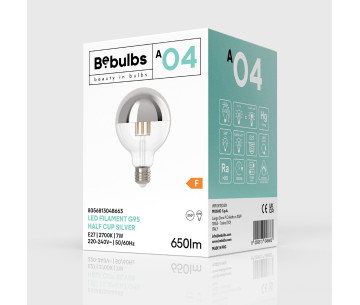 Bombilla LED Globo G95 Cupola plateada E27 7W E27 650Lm 2700K Regul.