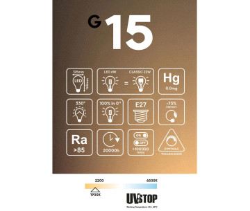 Bombilla LED Smoky  Ghost G125  E27 6W 220Lm  1900K Regulabl