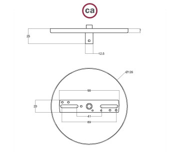 KIT Florón metal D120 1 agujero  Blanco p/metálico