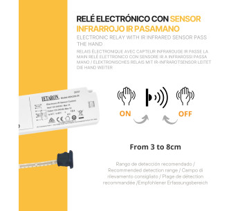 Relé electrónico AEK200-IR con sensor IR 120-240Vac pasamano