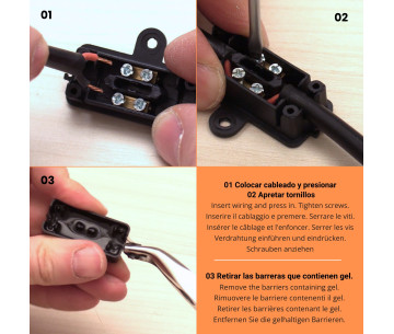 Caja conexión IP68 5665 Micro Paguro 2 salidas y 2 polos