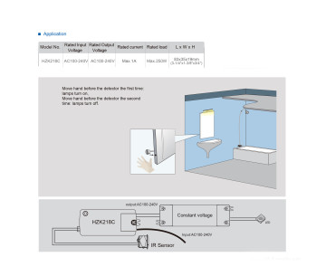 Relé electrónico HZK218C con sensor infrarrojo IR pasamano