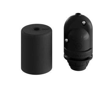 kit de portalámparas pantalla IP65 cubre silicona Negro