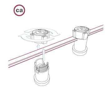 Cable eléctrico para guirnalda Lino natural Marrón CN04  IP44