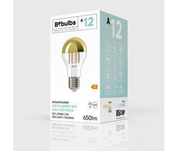 Bombilla LED gota A60 Cupola Dorada E27 7W 650Lm 2700K Regulable