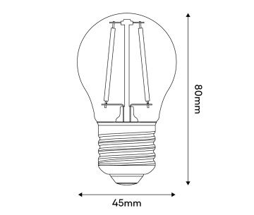 Bombilla LED Globetta G45  Milky E27  2W 136Lm E27 2700K