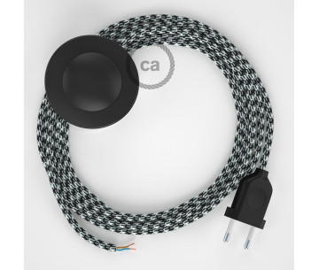 Conexión suelo 3m Negro cable redondo Seda Bicolor Blanco-Negro RP04