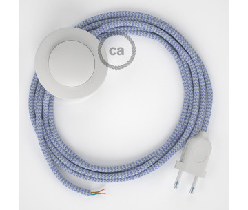 Conexión suelo 3m Blanco cable redondo Seda ZigZag Blanco Lila RZ07