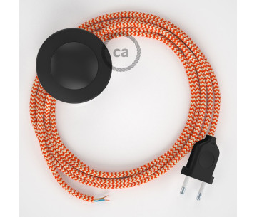 Conexión suelo 3m Negro cable redondo Seda ZigZag Naranja RZ15