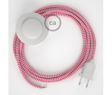 Conexión suelo 3m Blanco cable redondo Seda ZigZag Fuchsia RZ08