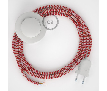 Conexión suelo 3m Blanco cable redondo Seda Rojo RZ09