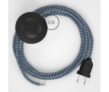 Conexión suelo 3m Negro cable redondo Seda ZigZag Blanco Azul RZ12