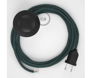 Conexión suelo 3m Negro cable redondo Algodón Gris Piedra RC30