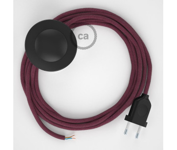 Conexión suelo 3m Negro cable redondo Algodón Rojo Violeta RC32