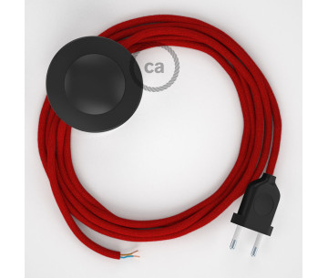 Conexión suelo 3m Negro cable redondo Algodón Rojo Fuego RC35