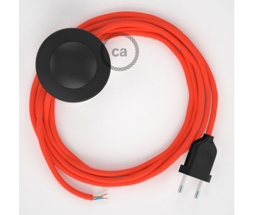 Conexión suelo 3m Negro cable redondo Seda Naranja Fluo RF15