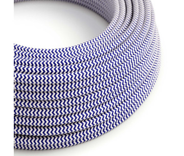 Cable manguera redonda 2x0,75 textil Rayon Azul zigzag