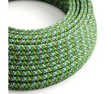 Cable manguera redonda 2x0,75 textil Rayon Pixel Verde