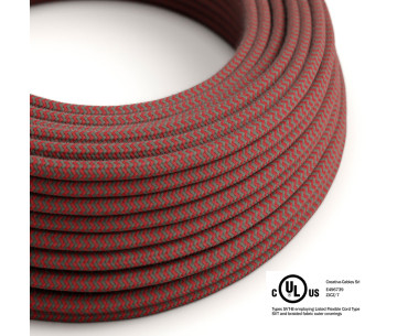 Bobina 150 Pies Cable UL SVT 3x18AWG RZ28 Algodón Zz Rojo Fuego y Gris