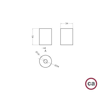 Terminal de madera natural para cable 24mm diametro