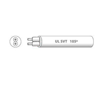 Cable manguera redonda UL SVT 2xAWG18 negro