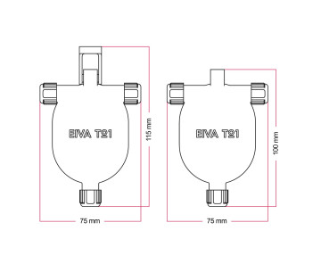 EIVA-3, junta a 3 vías para exterior IP65 a presión. Acabado: Blanco