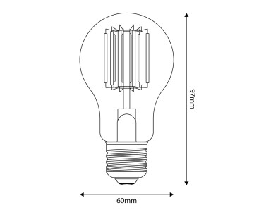 Bombilla LED transparente Lineal B03 Linea 5V Filamento Vertical Gota