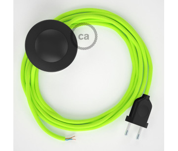 Conexión suelo 3m Negro cable redondo Seda Amarillo Fluo RF10