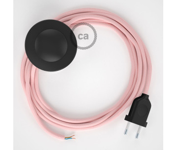 Conexión suelo 3m Negro cable redondo Seda Rosa RM16