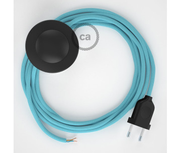 Conexión suelo 3m Negro cable redondo Seda Celeste RM17