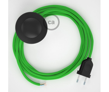 Conexión suelo 3m Negro cable redondo Seda Verde Lima RM18