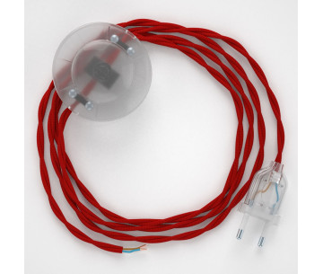 Conexión suelo 3m Transparente cable trenzado Seda Rojo TM09