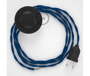 Conexión suelo 3m Negro cable trenzado Seda Azul TM12