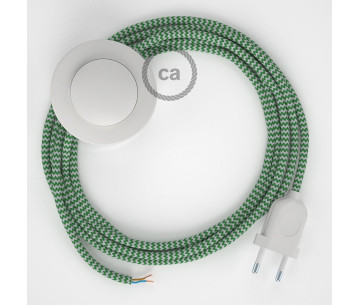 Conexión suelo 3m Blanco cable redondo Seda Blanco Verde RZ06