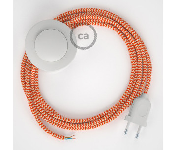 Conexión suelo 3m Blanco cable redondo Seda ZigZag Naranja RZ15