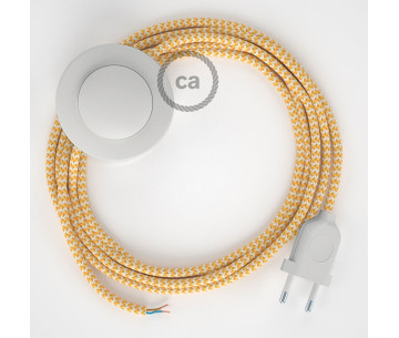 Conexión suelo 3m Blanco cable redondo Seda ZigZag Amarillo RZ10