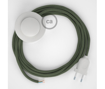 Conexión suelo 3m Blanco cable redondo Algodón Verde Gris RC63