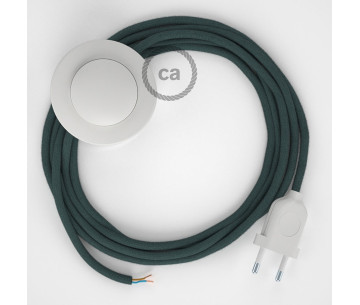 Conexión suelo 3m Blanco cable redondo Algodón Gris Piedra RC30