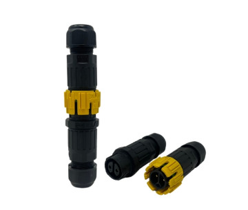 Conector con tornillos IP68 OK-M19MF macho-hembra 2 polos 2,5mm2