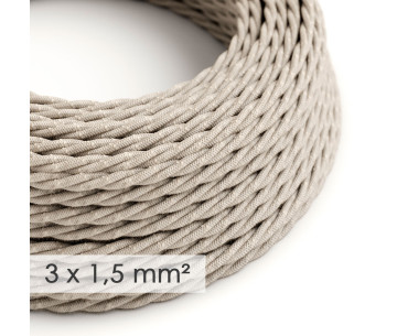 Cable Trenzado 3G1,50 textil  Lino Natural neutro