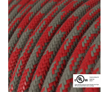 Bobina 150 Pies Cable UL SVT 3x18AWG-RP28 Algodón Rojo Fuego Gris