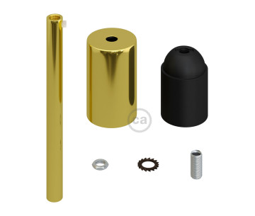 KIT Portalamparas E27 cubre metal Latón prensaestopa metal 15cm