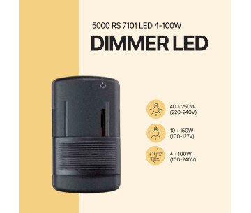 Dimmer Led 5000 RS 7101 LED 4-100W Negro