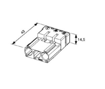 Conector estrecho 3 polos macho NAS 31HW