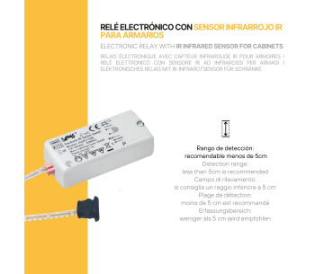 Relé electrónico HZK218B con sensor infrarrojo IR armarios