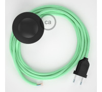 Conexión suelo 3m Negro cable redondo Algodón Leche y Menta RC34